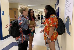 Students showing spirit on Tropical Tuesday
