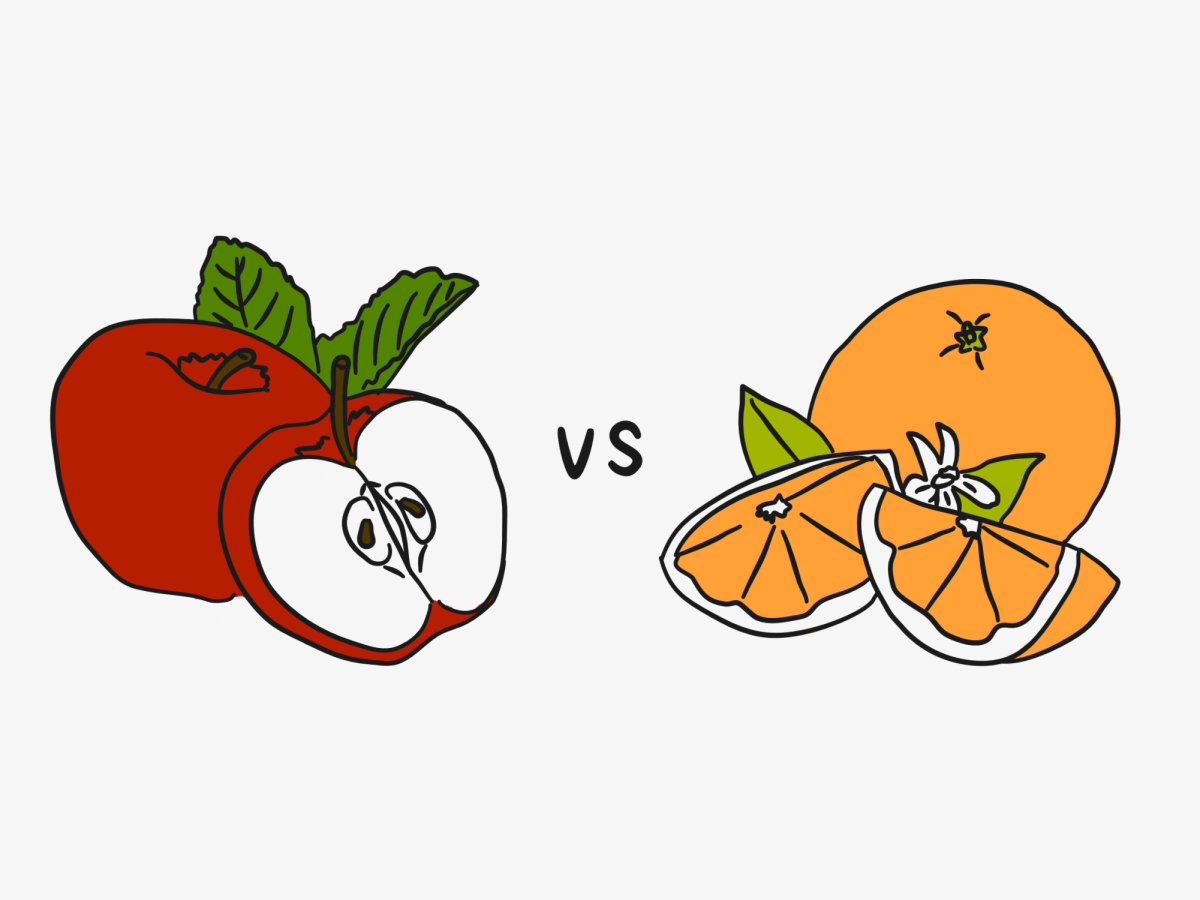 You can't compare an apple to an orange. Just like how you can't compare yourself to others. 